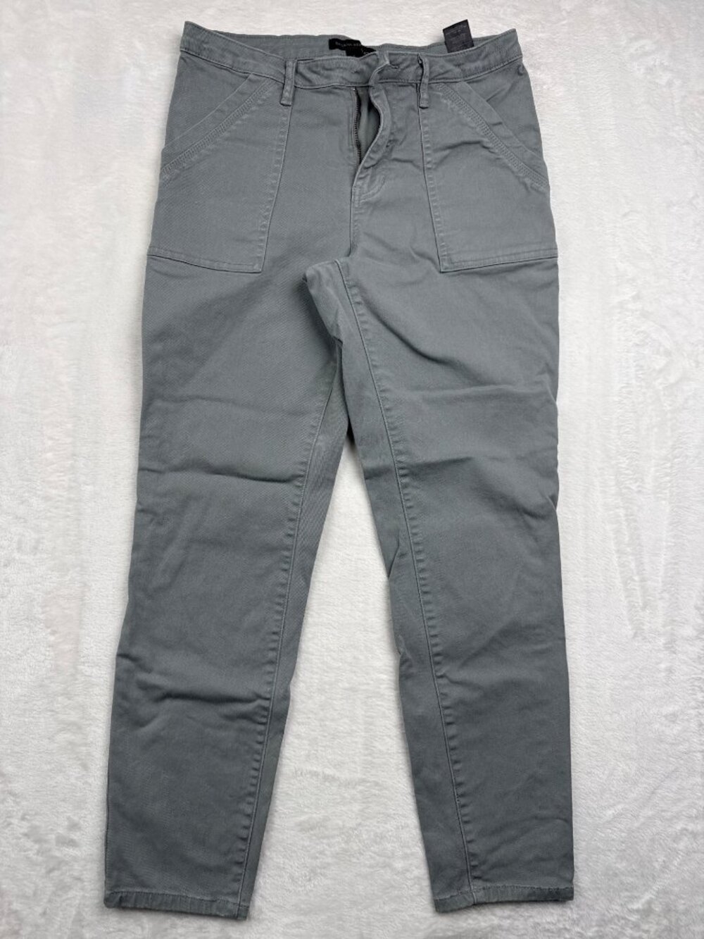 Banana Republic Womens Gray Utility Pants Size 6 Slim Fit Cotton Blend Made In C